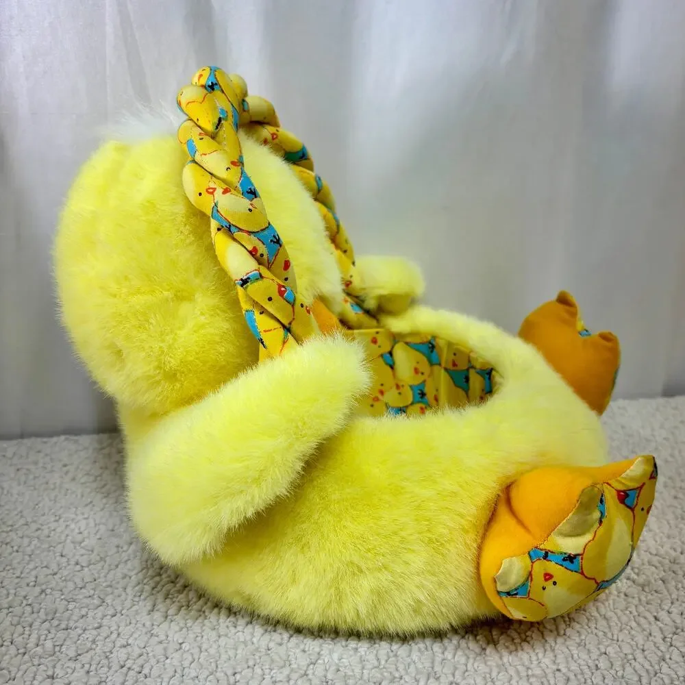 Plush Yellow Chick Easter Basket VTG Kids of America